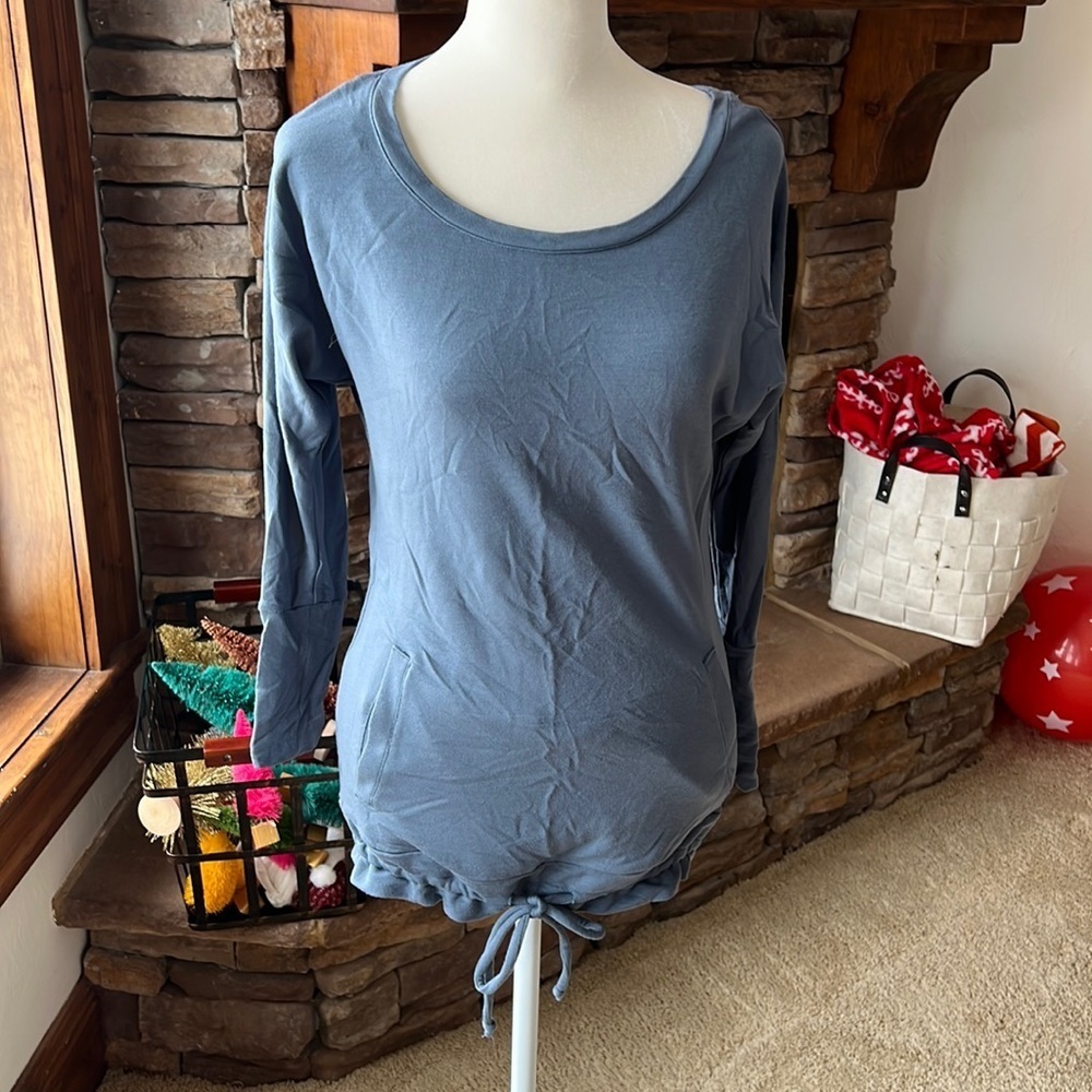 Blue Stretch Knit Top